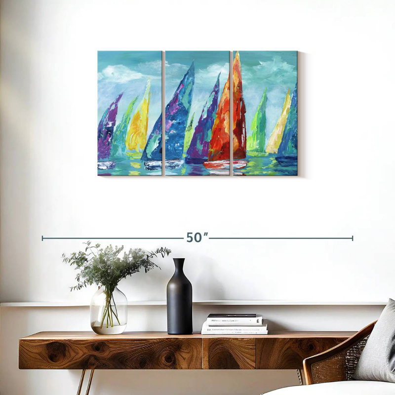 Mehar Fine Day Sailing II, 20" H x 33" W
