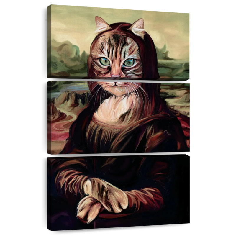 Chat inspiré de la Ketti Mona Lisa, H 32 po x l 20 po
