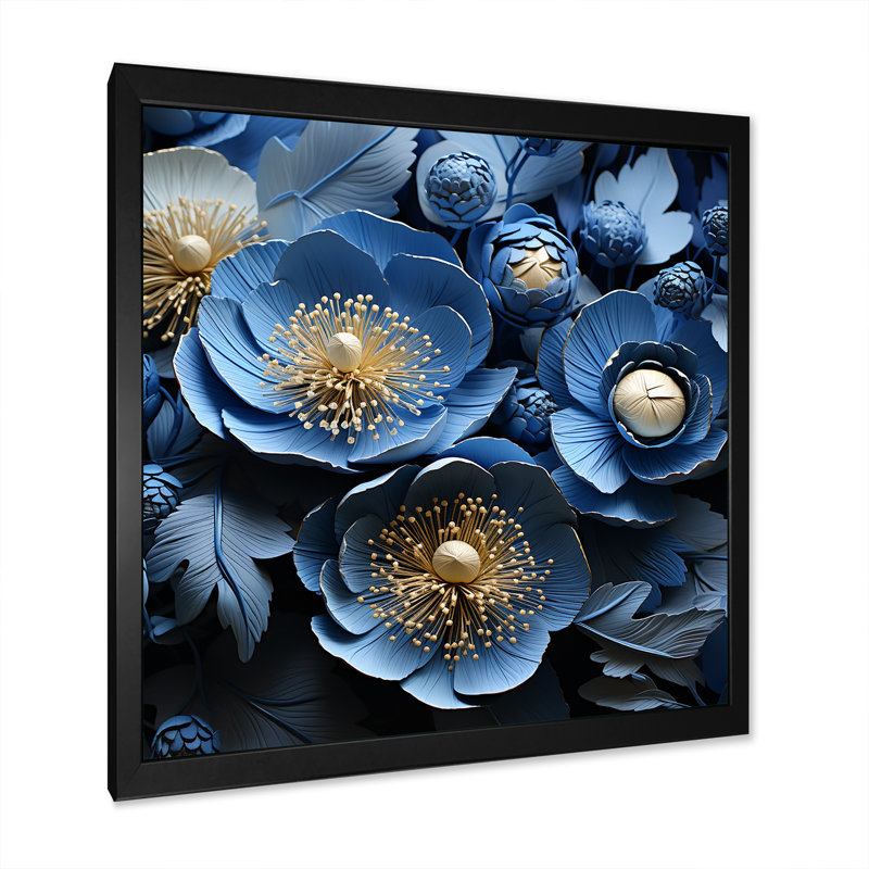 Ranunculus Bouquet V sur toile, Cadre simple noir, H 30 po x l 30 po x P 1 po