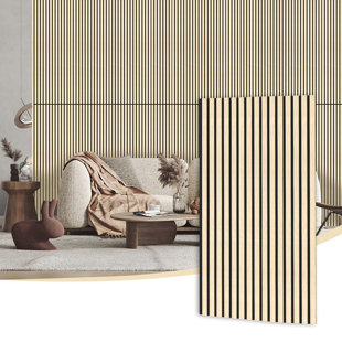 48"X24.5" Acoustic Wood Wall Panels, 3D Wood Slat Wall Panel For Walls And Ceilings Home Office, 2 Pack (Set of 2)