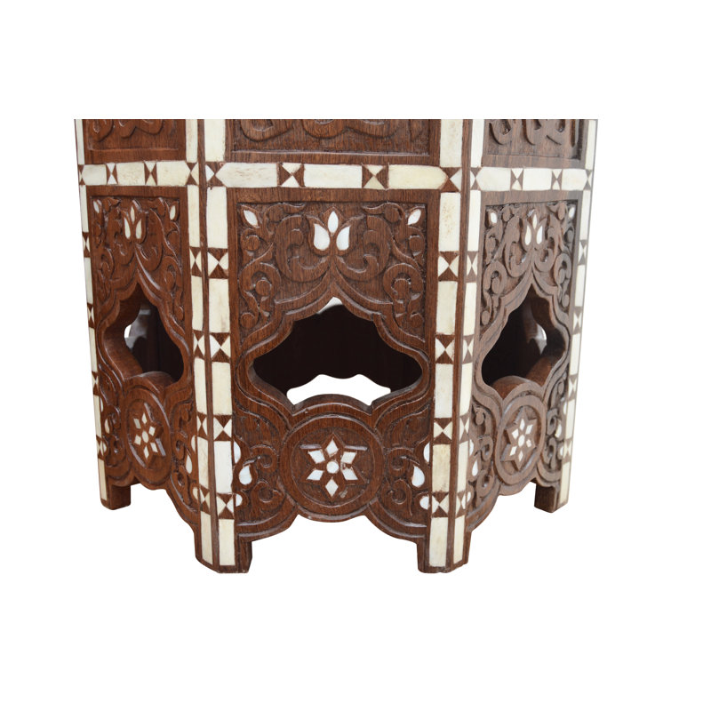 Syrian Glass End Table, Brown