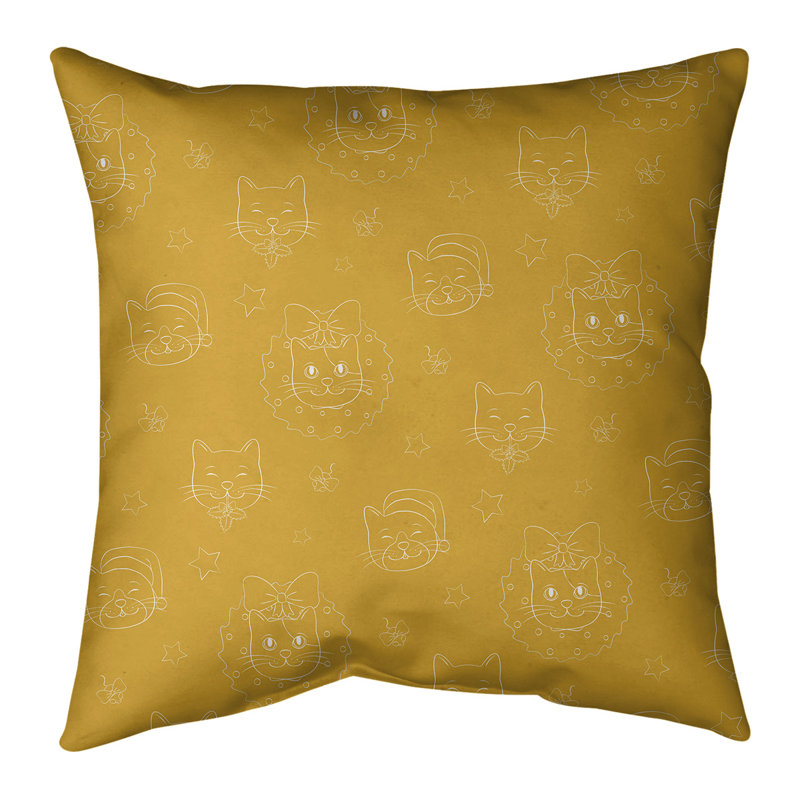 Coussin de noël, Jaune, 26 po x 26 po