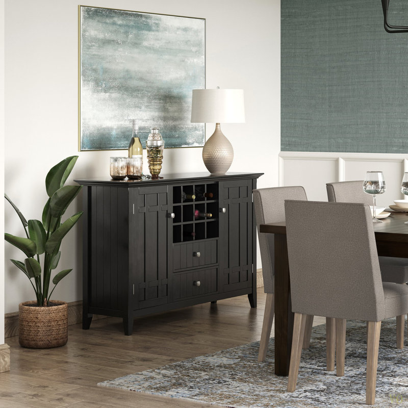 Bedford - Buffet buffet et porte-bouteilles, Noir