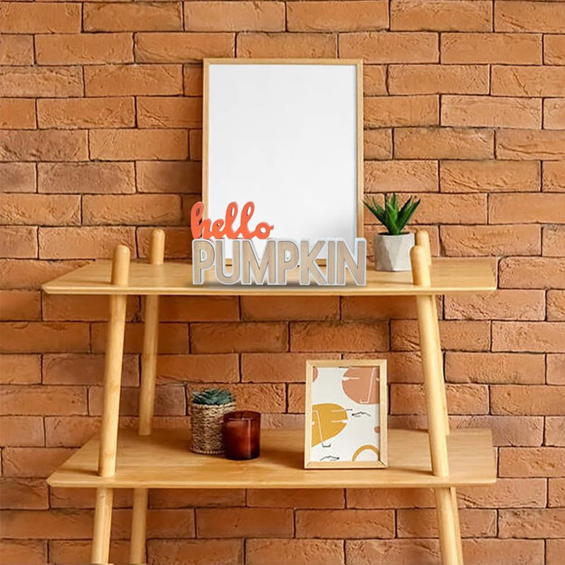 Décorations de l'Action de grâce pour la maison, décorations d'automne, 2 blocs de citrouilles en bois pour le décor de l'Action de grâce