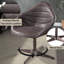 Siège en cuir ébène avec fonction pivotante - Tabouret polyvalent et élégant pour divers espaces