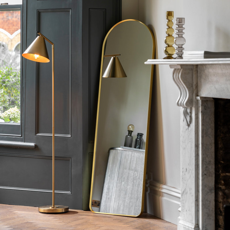 Anna Metal Framed Arch Mirror, Gold