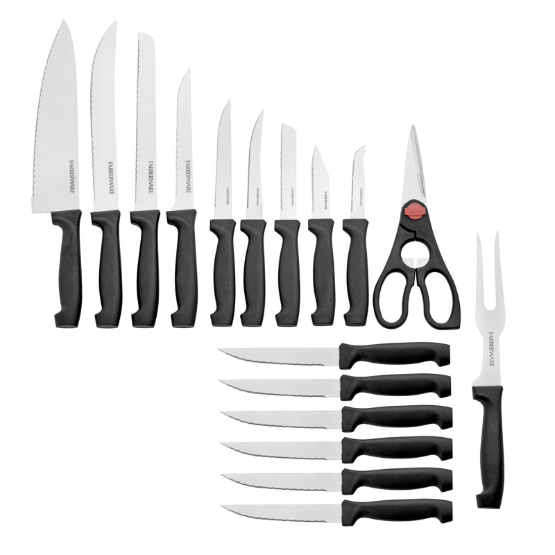 Farberware Farberware 18-Piece Never-Needs-Sharpending Knife Block Set
