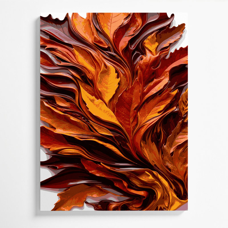 Abstrait art fluide sur toile brune 12, H 30 po x l 20 po