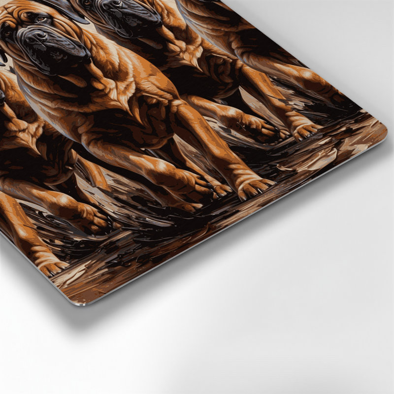 «Dogs Mastiff», art mural en métal noir, H 32 po x l 32 po
