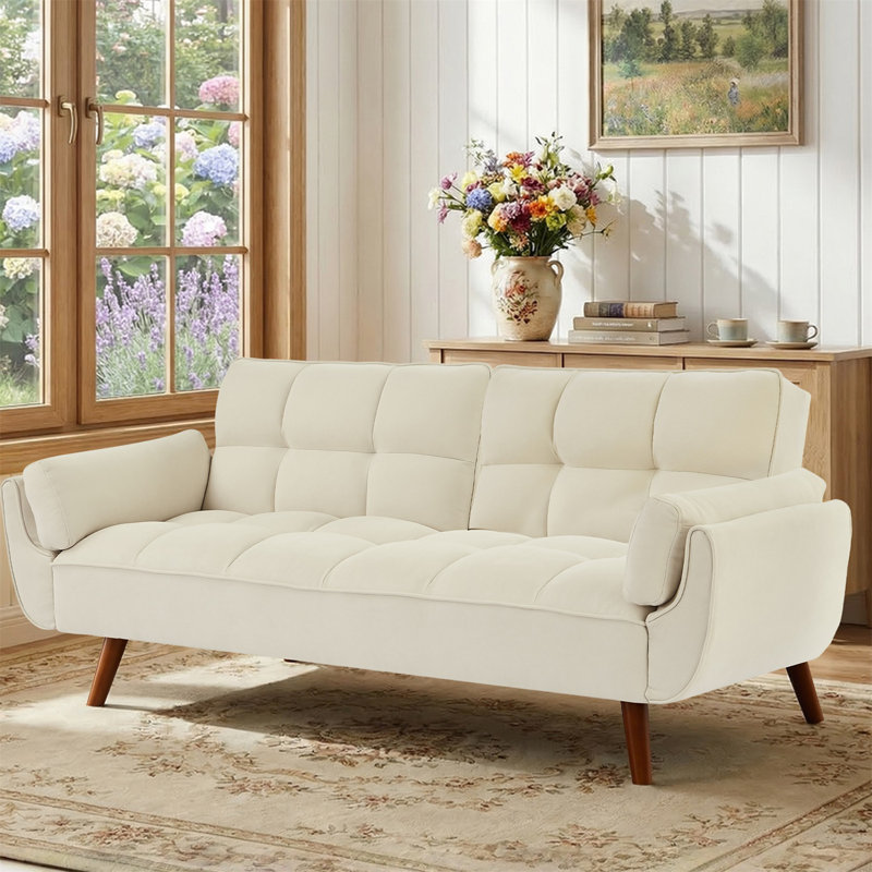 75" Convertible Sleeper Sofa Bed, Reclining Futon Couch, Folding Small Loveseat Couches For Living Room,Office,Apartment