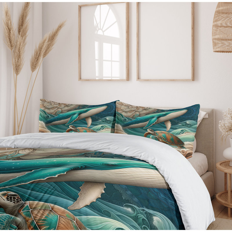 Nautical Duvet Cover, King Duvet Cover + 2 Standard Shams