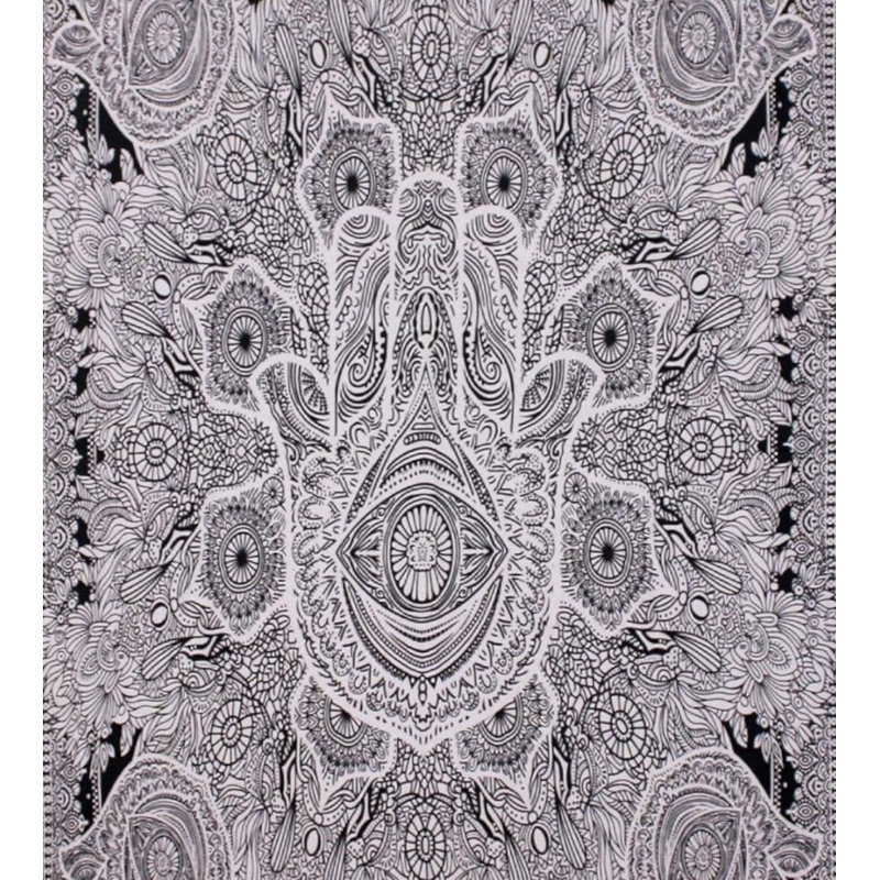 Tapisserie en coton tissé à la main Hand of Fatima (Hamsa) - Boho