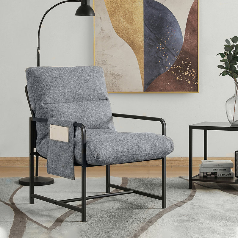 Obet 59cm Wide Tufted Armchair, Grey