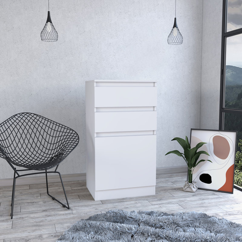 Commode Kamelot avec boîte à bijoux, armoire à une porte, miroir, deux tiroirs
