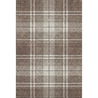 Premium Machine Washable Prisco Brown Rug