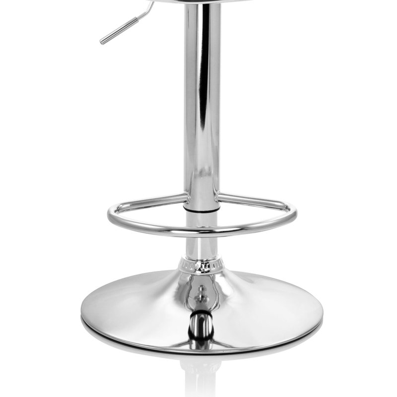 Duley Swivel Upholstered Adjustable Height Counter Stool with Metal Frame, Black
