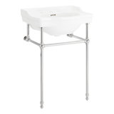 24" Cierra 31" Tall Porcelain Rectangular Console Bathroom Sink with Overflow