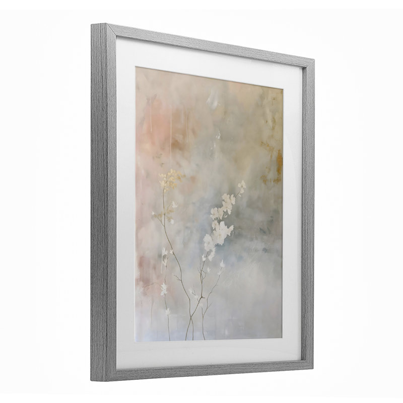 «Pastel Blossom», reproduction florale abstraite encadrée sous verre, design by Creative Studio, H 16 po x l 13 po