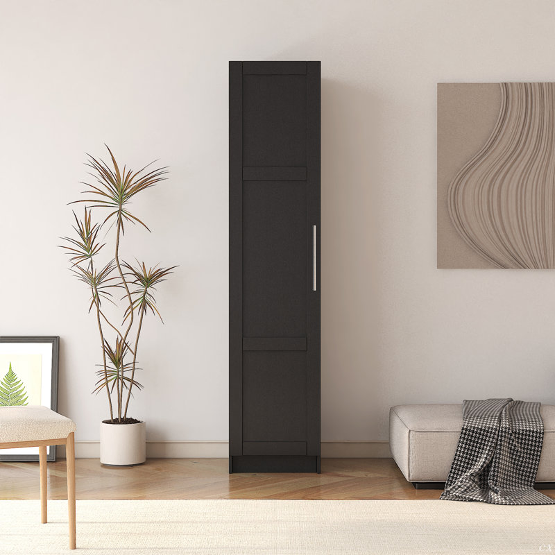 Armoire de rangement murale moderne empilable, Noir, noir, noir, noir