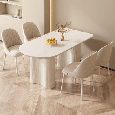 Ensemble de table de salle à manger rectangulaire moderne 55,11 "avec 4 chaises pour la cuisine, le bar et le salon Pearlena