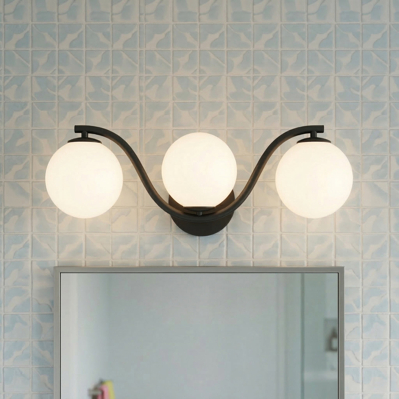 3-Light Dimmable Vanity Light, Matte Black