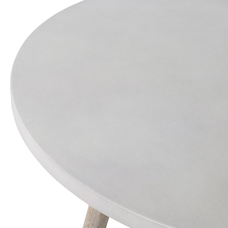 Table d'appoint ronde en aluminium avec plateau en béton 23,5 po