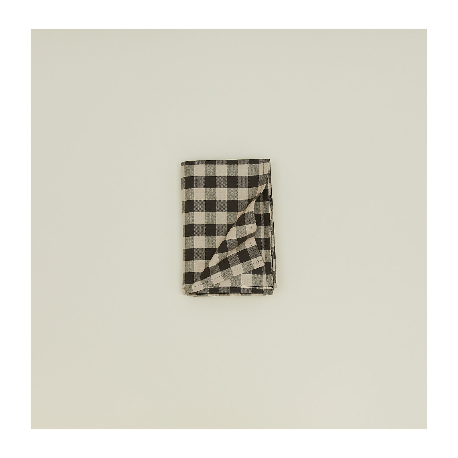 Essential Gingham Tablecloth, Black/Light Gray