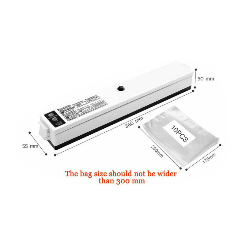 Boshen Food Saver Vacuum Sealer, Black/White