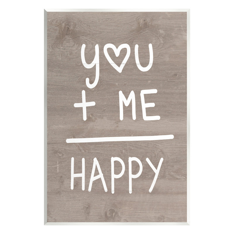 «You + Me = Happy Equation Romance» par Lil 'Rue - impression, H 19 po x l 13 po x P 0,5 po, Unframed