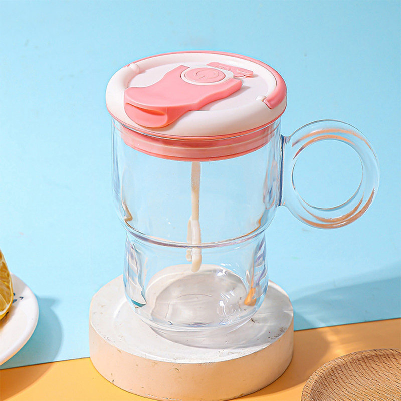 Bouteille d'eau Remise en forme à agitation automatique Shaker Cup Smart Mixing Coffee Type-C, Rose
