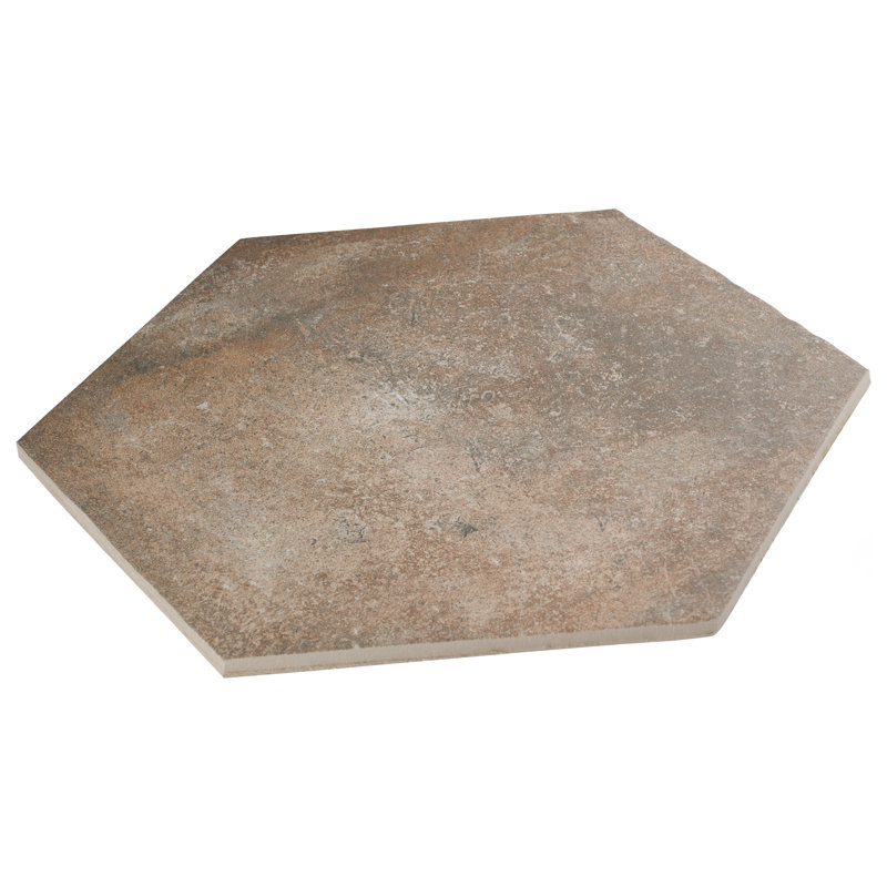 Boston Ferro 14" x 16" Porcelain Wall & Floor Tile, Cream/Brown/Tan