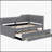  Upholstered Daybed with Trundle and Three Drawers, Space-Saving and Multi-Functional-1248376314-1248376293