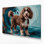 «Dogs Barbet», art mural sur toile noire