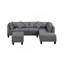 Canapé, chaise et repose-pieds 104,5 po, gris