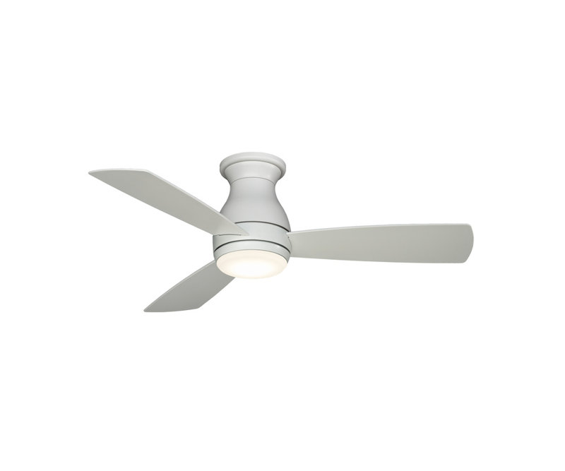 Matte White 44" Composite Ceiling Fan with LED Light and Remote