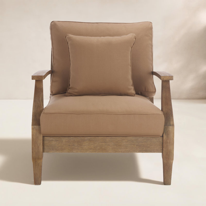 Chaise de patio avec coussins Samya, Naturel, Brun