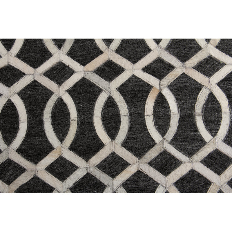 Berlin Cowhide Geometric Area Rug, Rectangle 11'6" x 14'6"