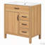 Meuble-lavabo de salle de bain de 76 cm avec lavabo en céramique