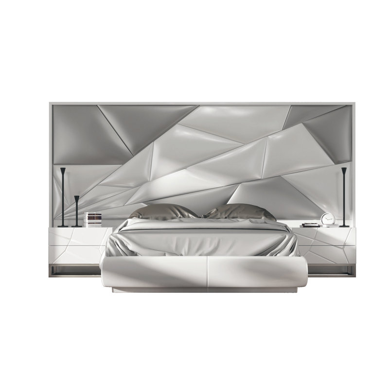 Class Design Upholstered Future Standard Bed, King, High Gloss