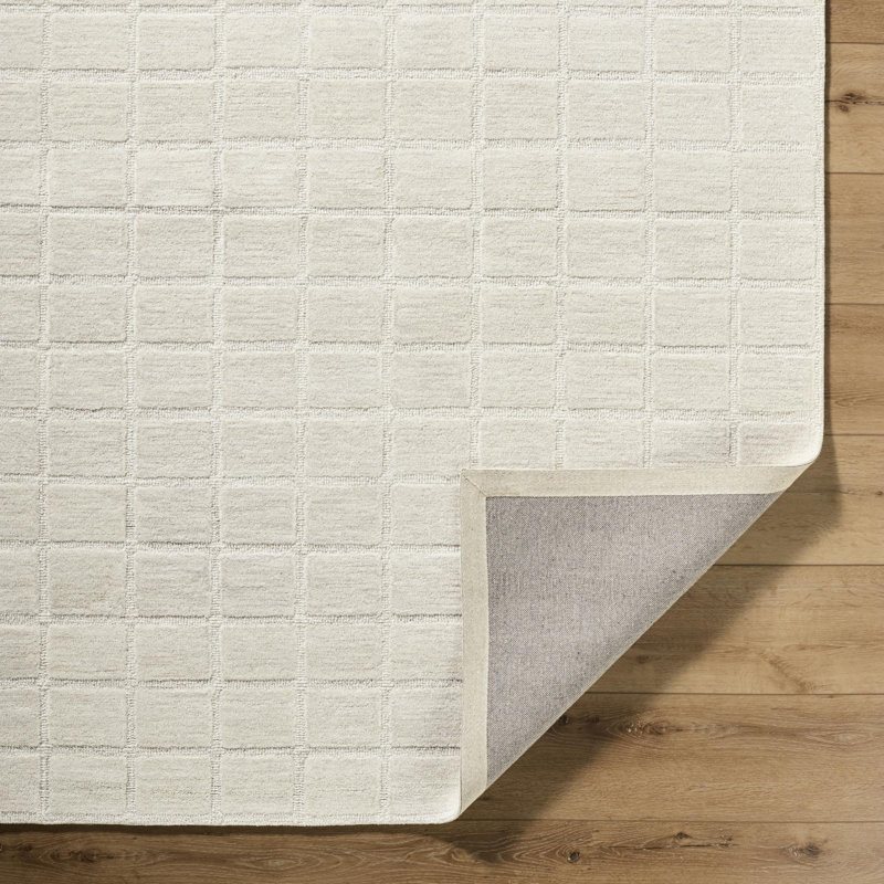 Tapis d'intérieur fait à la main Fegley, Rectangle 5 pi x 7 pi 6 po