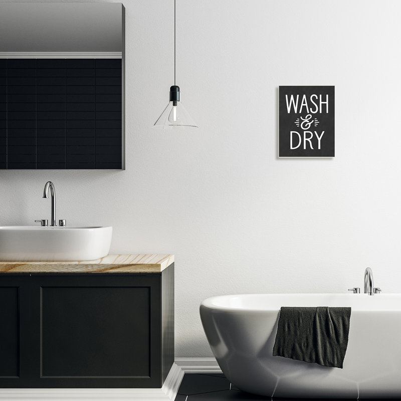 Wash And Dry Vintage Cleaning Phrase Kitchen Laundry by Lettered And Lined - Textual Art, Wood Plaque, 15" H x 10" W