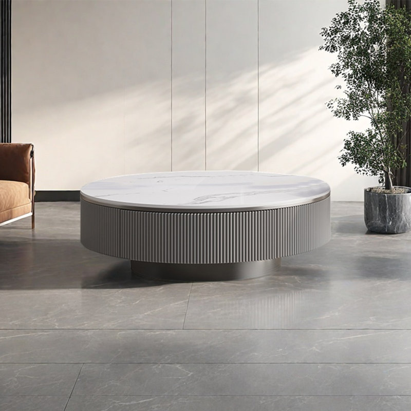 Table ronde légère et luxueuse, H 13,8 po x L 31,5 po x l 31,5 po