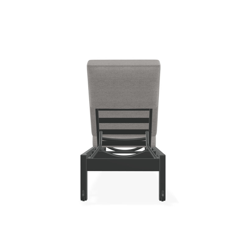 Chaise longue sans accoudoirs en polyester à 3 positions Leeward, Toile granit Sunbrella®, Graphite
