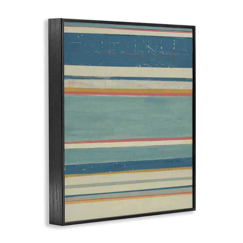 Art de giclée encadrée à motif linéaire nautique par Pippin Schupbach, H 30 po x l 24 po, Giclée encadrée noir minuit