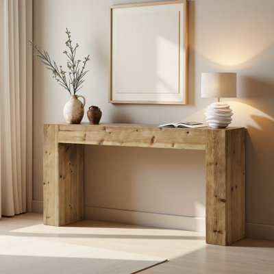Table d'appoint en bois, table de couloir au design minimaliste, console