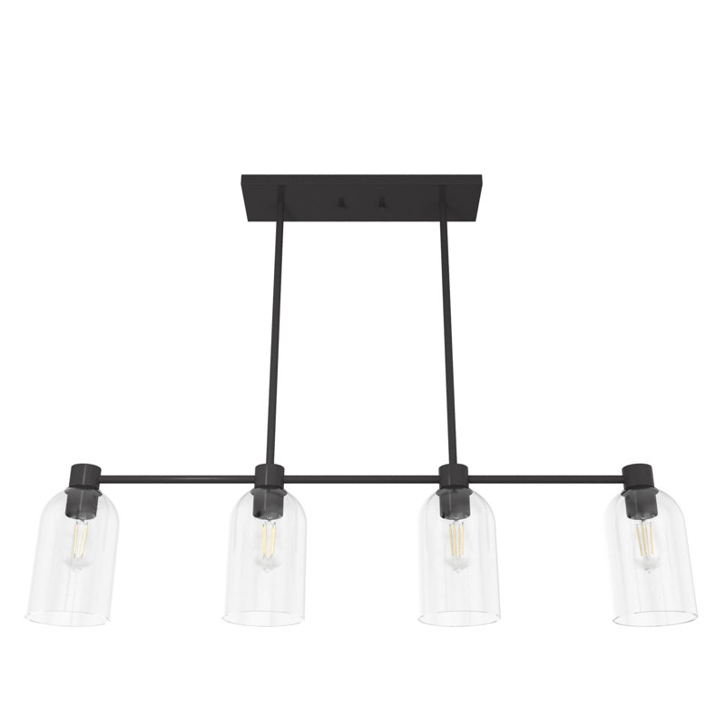 Lochemeade 4 Light Linear Cylinder Pendant, Clear, Noble Bronze