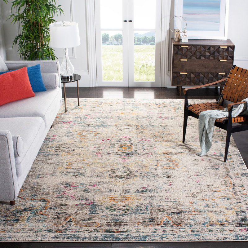 Felty Oriental Grey / Gold Area Rug, Rectangle 12' x 15'