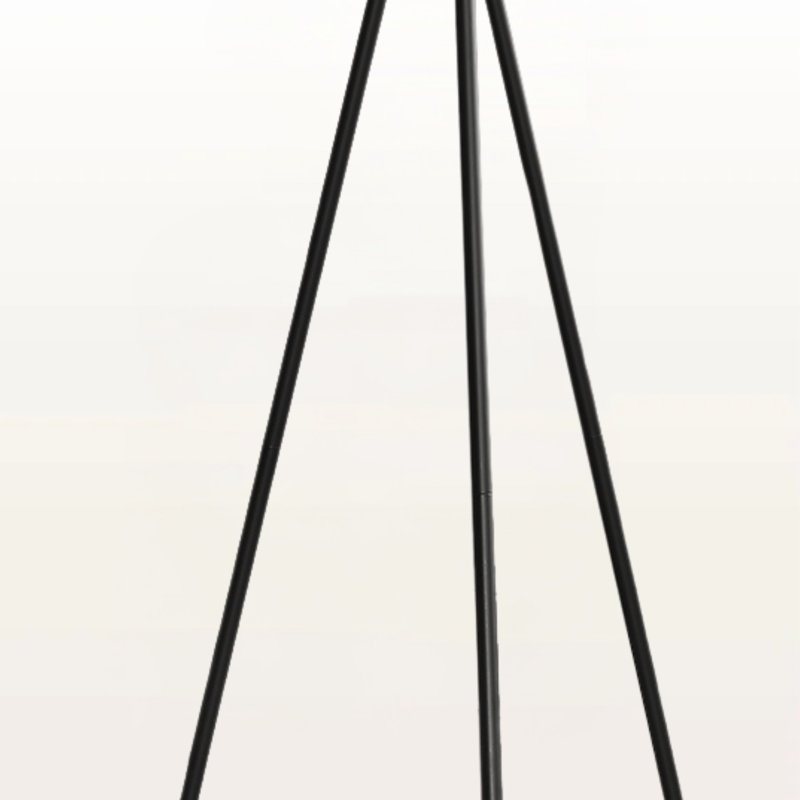 Rava 62"H Floor Lamp, Black Metal & Ivory / Cream Shade