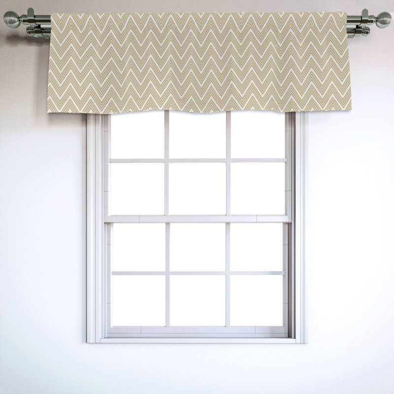 Sateen Chevron Ruffled Window Valance