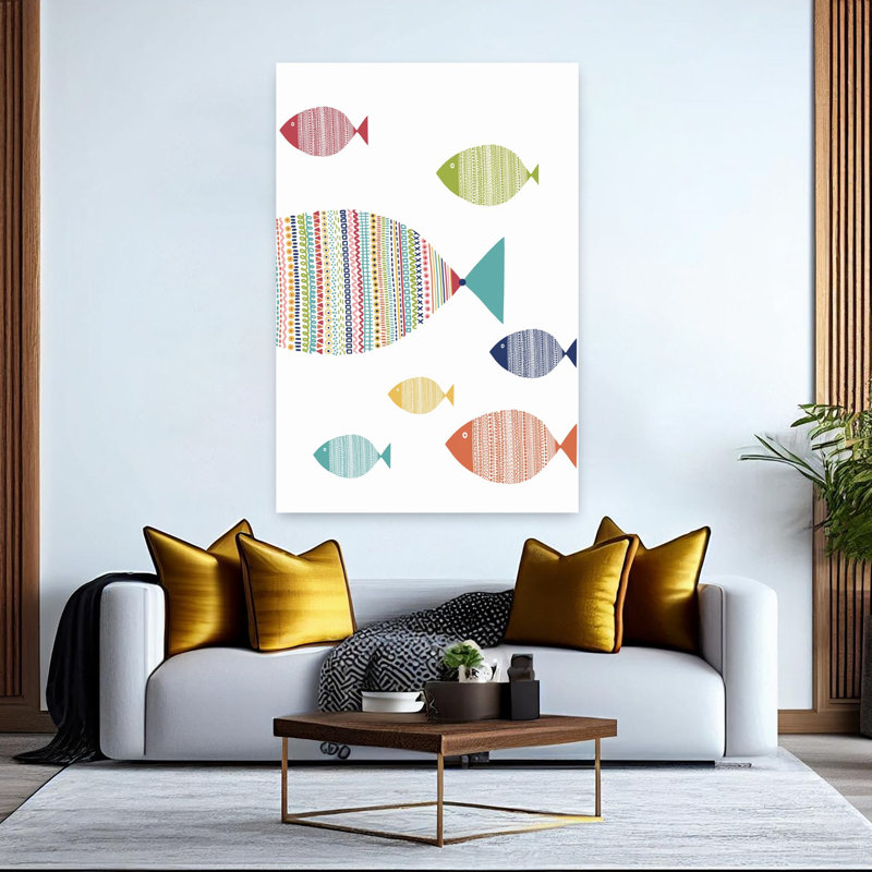Illustration de poisson abstrait, 60" H x 40" W